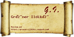 Grüner Ildikó névjegykártya